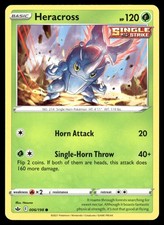 heracross single strike pokemon card value 006/198 Holo SWSH Chilling Reign NEW Fire Stage Heracross #009 - Cosmic Eclipse
