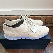 Cole Haan ZEROGRAND Wing OX WP Waterproof Suede Oxford Shoes Sand Size 9B