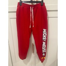 Junior Girl Mickey Mouse Red Jogger Sweatpants Size M 7-9 Disney winter fall