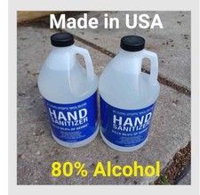 2x Liquid Hand Sanitizer Antiseptic 80% Alcohol 64oz (1/2gal) Made in USA 2022
