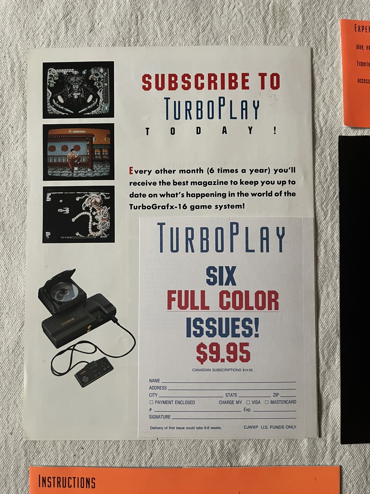 Turbo Play Grafx 16 Super System Game Brochure MANUALS LOT Vtg Promo | eBay