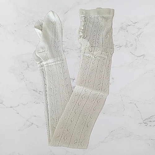 Wolford Luxus Ajour Strumpfhose Follow UP Weiß Gr. S aus Sylter Boutique Neu - Bild 3 von 4