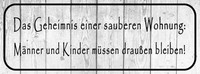 Holzschild 10X27 Cm Geheimnis Einer Sauberen Wohnung Spruch Zitat Deko Geschenk