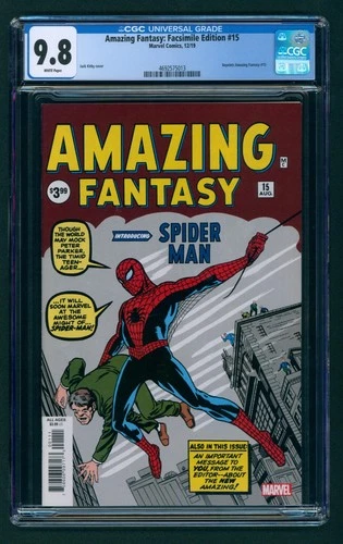 Amazing Fantasy #15 Facsimile (2019) CGC 9.8 White! 1st Appearance of Spider-Man