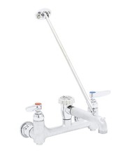 B-0665-BSTR Sink Faucet. 8" Wall Mount with Built in Stops, Vacuum Breaker, a...