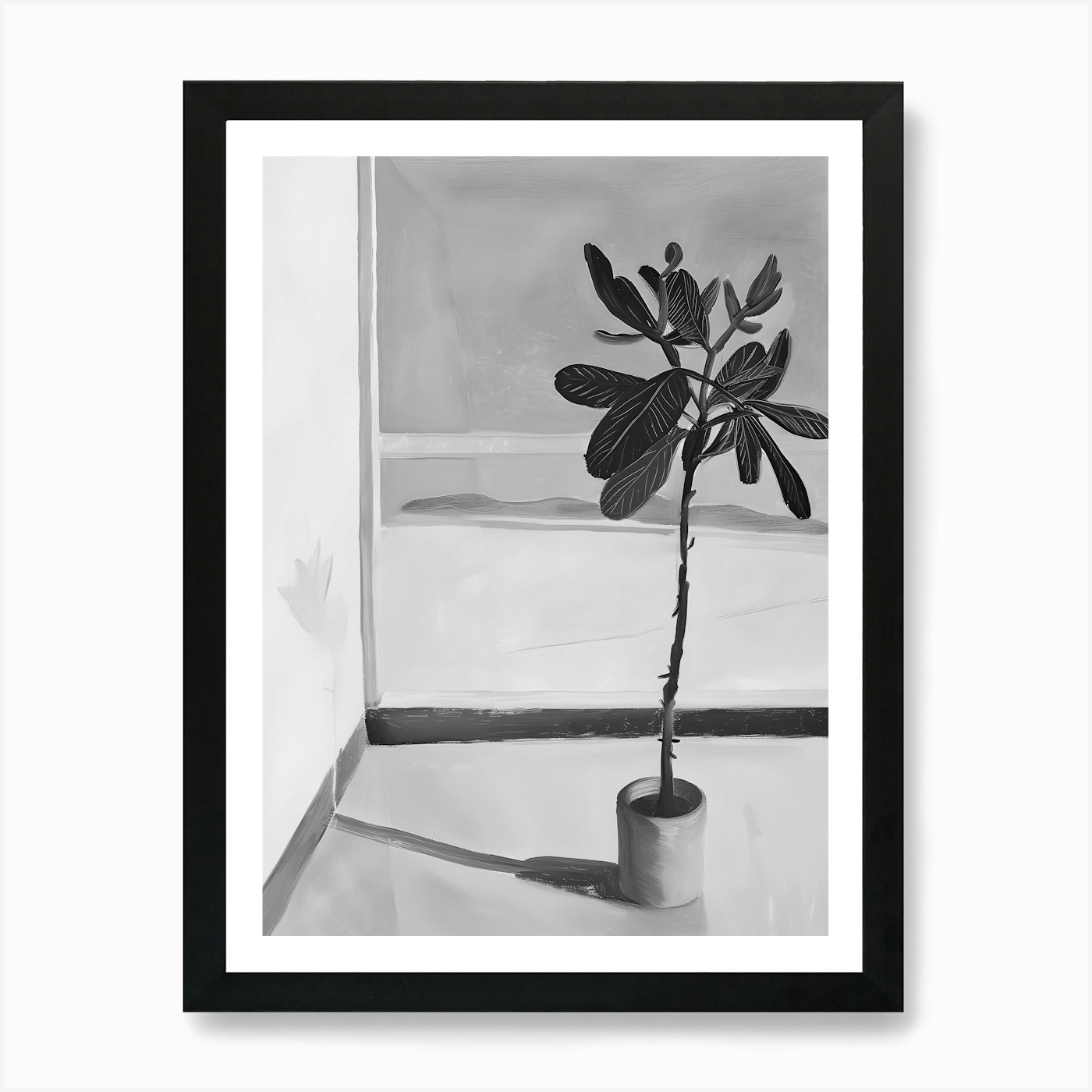 Framed Tree In A Pot Art Print Canvas Wall Decor Picture
