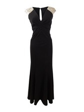 Vince Camuto Women's Embellished Gown (2, Black/Gold) 689886495645