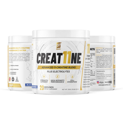 QRP Nutrition Creat11ne 300g (Premium 11 Kreatine Mischung) - Blue Razz Geschmack