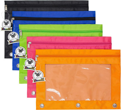 3 Ring Binder Pencil Pouches, Pencil Pouch for 3 Ring Binder, Zippered Clear Win