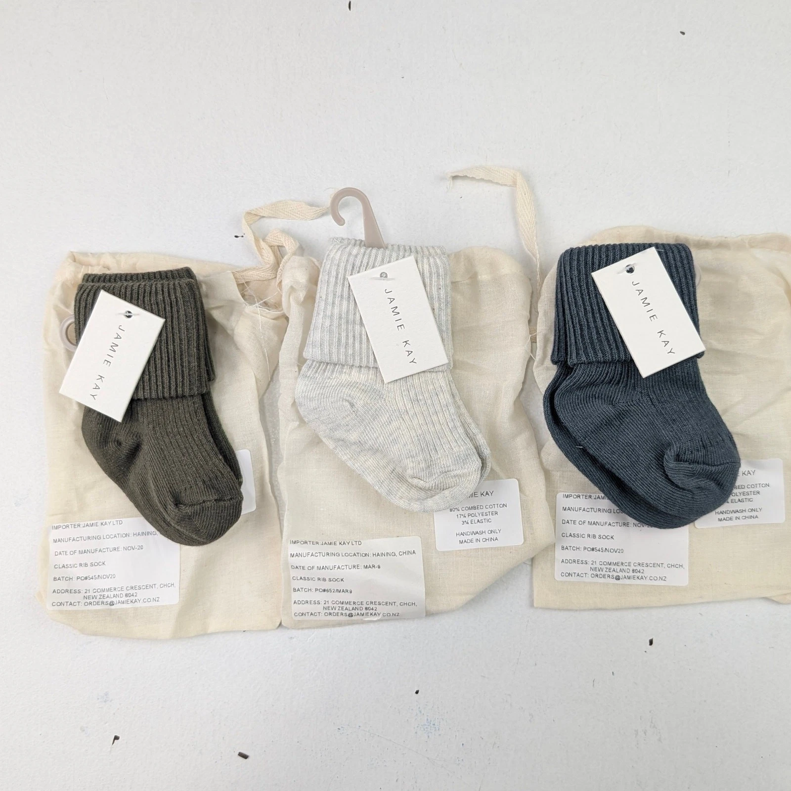 Jamie Kay 3 Pairs Baby 0-3 Months Fold Over Sock Bundle Blue/Olive/Oatmeal
Opens in a new window or