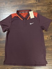 New Nike Court Advantage Dri-FIT Tennis Polo FD5317-652 Burgundy Men s L. A0