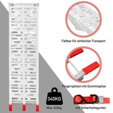 Auffahrrampe Klappbar Auffahrschiene Motorrad Verladerampe PKW Alu Laderampe DE