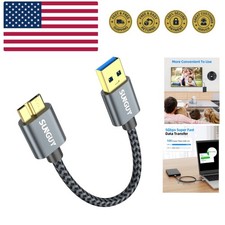 Micro USB 3.0 Cable 0.5FT, 5Gbps USB A Male to Micro B Hard Drive Cable Compa...
