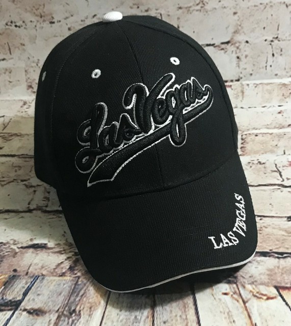 New LAS VEGAS Baseball Hat Black Embroidered Cap One Size Adjustable Unisex eBay