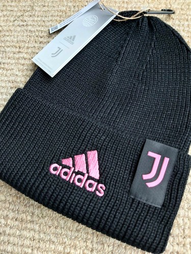 Official LARGE ADIDAS JUVENTUS Black Pink Football BEANIE HAT Toque OSFL HN6953 - Picture 5 of 6
