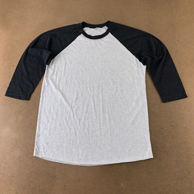 Next Level Unisex 3/4-Sleeve Raglan T-Shirt - Vintage Black/Heather White Tri-Blend, X-Large