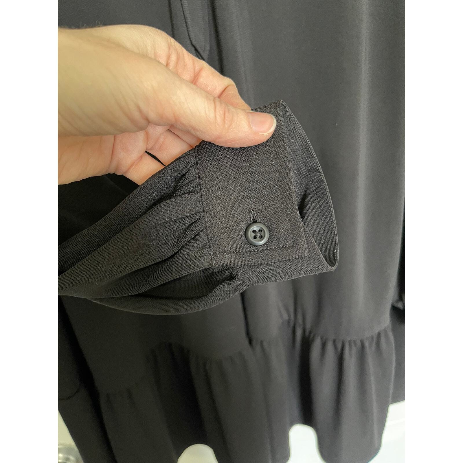 Elizabeth and James drop waist button front black… - image 6