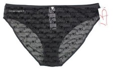 NWT Calvin Klein QF6716 "I Heart You" Lace Bikini Panty, Black, Size: L