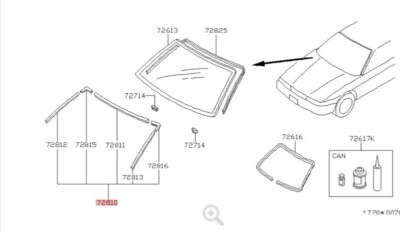 NISSAN 180SX 200SX S13 GENUINE Front Windshield Molding Sealing