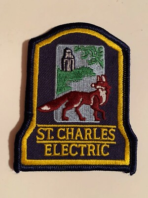 Cloth PATCH  ST. CHARLES ELECTRIC RED FOXX ON THE PATCH 3 1/2 x 3 INCHES  NEW