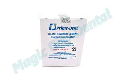 Prime-Dent Permanent Dental Glass Ionomer Luting Cement Kit for Crowns #010-020