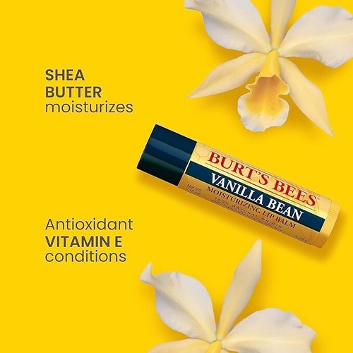 Burt's Bees Vanilla Bean Moisturizing Lip Balm 0.15oz - Pack of 2 - Picture 6 of 10