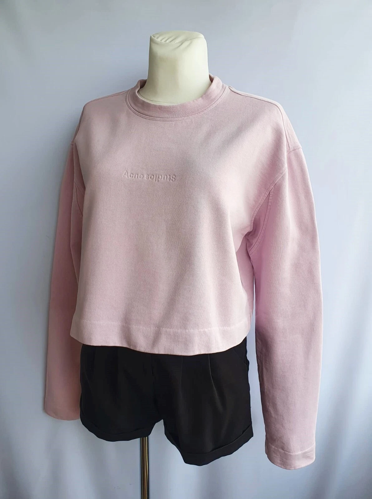 Maglione Swaetshirt ACNE STUDIOS Odice Crop Oversize Embross logo XXS S