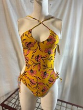 Splendid Girls' V-Neck One Piece Swimsuit Spark Yellow Size 14