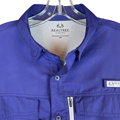 Chemise De Pêche Realtree Homme - Bleu, Manches Longues, Ventilée, Taille M