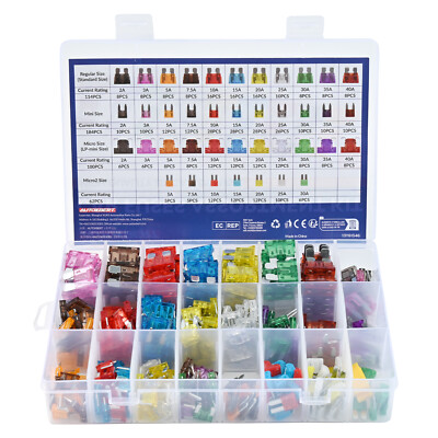 460 Car Automotive Standard Fuses Micro 2 Blade Mini Fuse Assortment w/Puller.