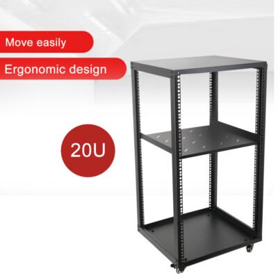 20U Universal Open Rack Cabinet 19'' AV Equipment Holder Rack with ...