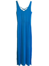 Nell Couture Turquoise Spaghetti Straps Crossover Back A-Line Maxi Dress Size M