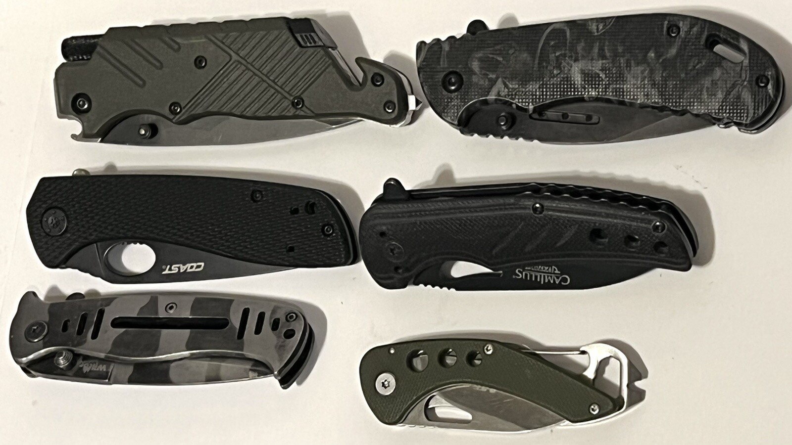 Camillus Pocket Knife Plus Coast MTech Master Wilcor Various Brands 6 Pc Lot