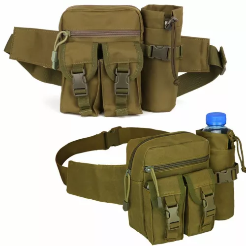 Tactical Waist Pack Tasche mit Trinkflaschentasche Halter Molle Bauchtasche Gürteltasche - Bild 3 von 13