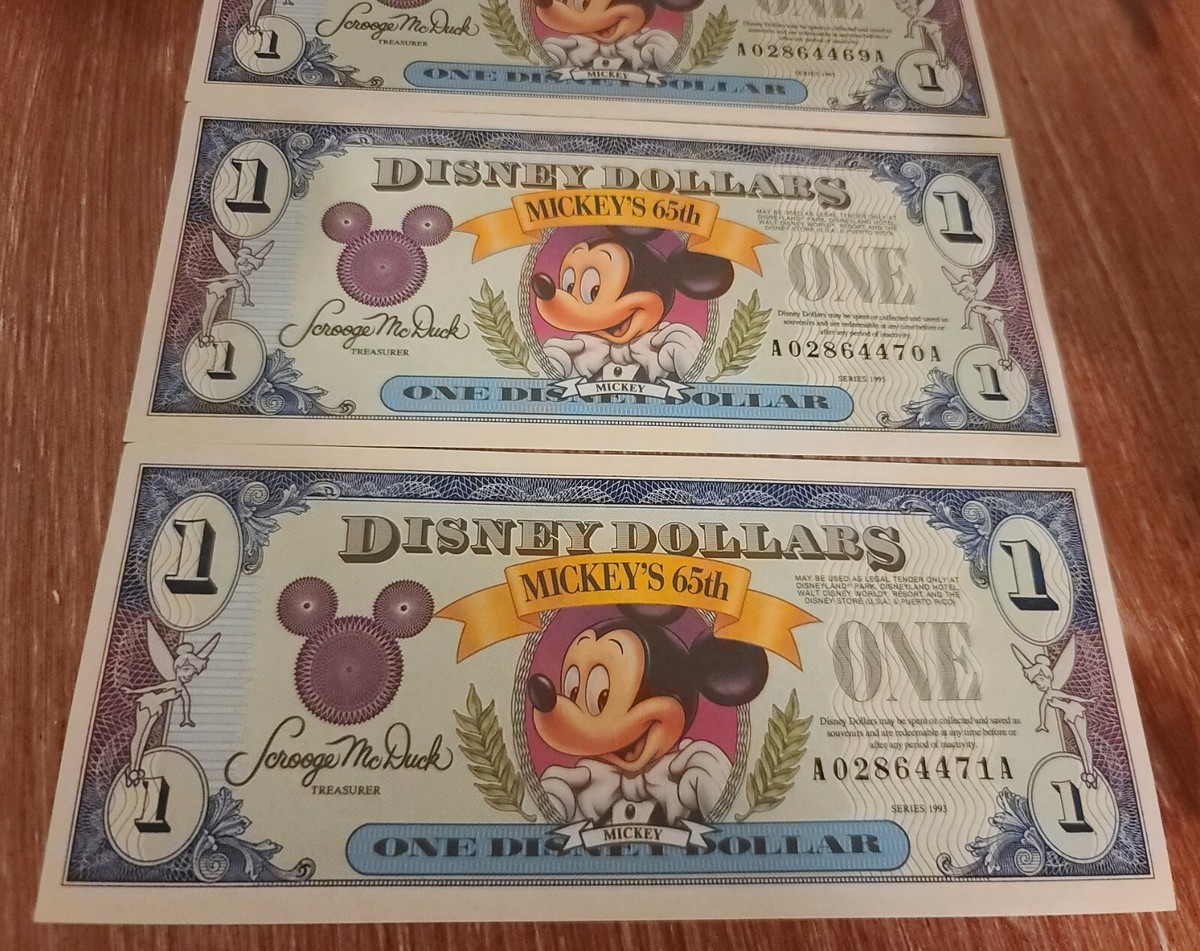 ✨超希少✨【美品】Disney Dollars 1993年版 $1, 5, 10 2000 $5 Disney Dollar Goofy Millennium Series PMG 66 EPQ (DIS66