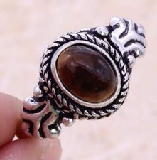 Tiger Eye 925 Silver Plated Handmade Ring of US Size 7.75 Ethnic