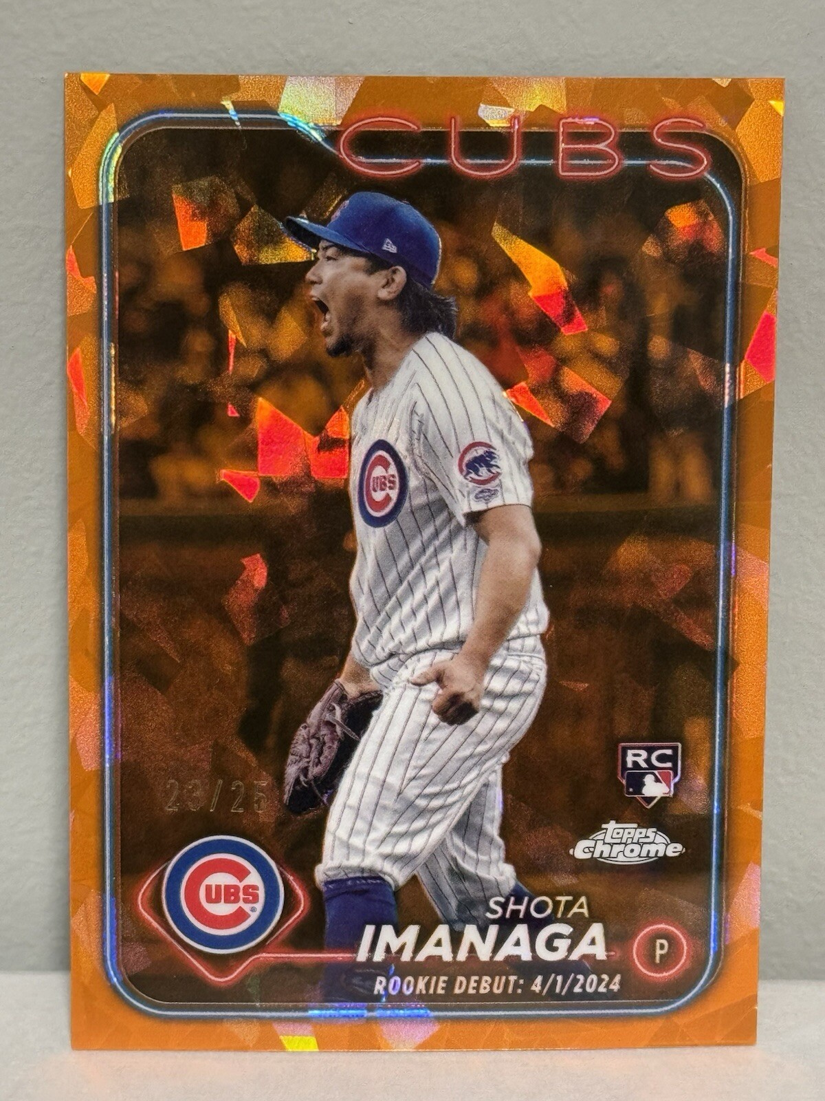 2024 TOPPS CHROME UPDATE SAPPHIRE SHOTA IMANAGA ROOKIE DEBUT ORANGE # /25