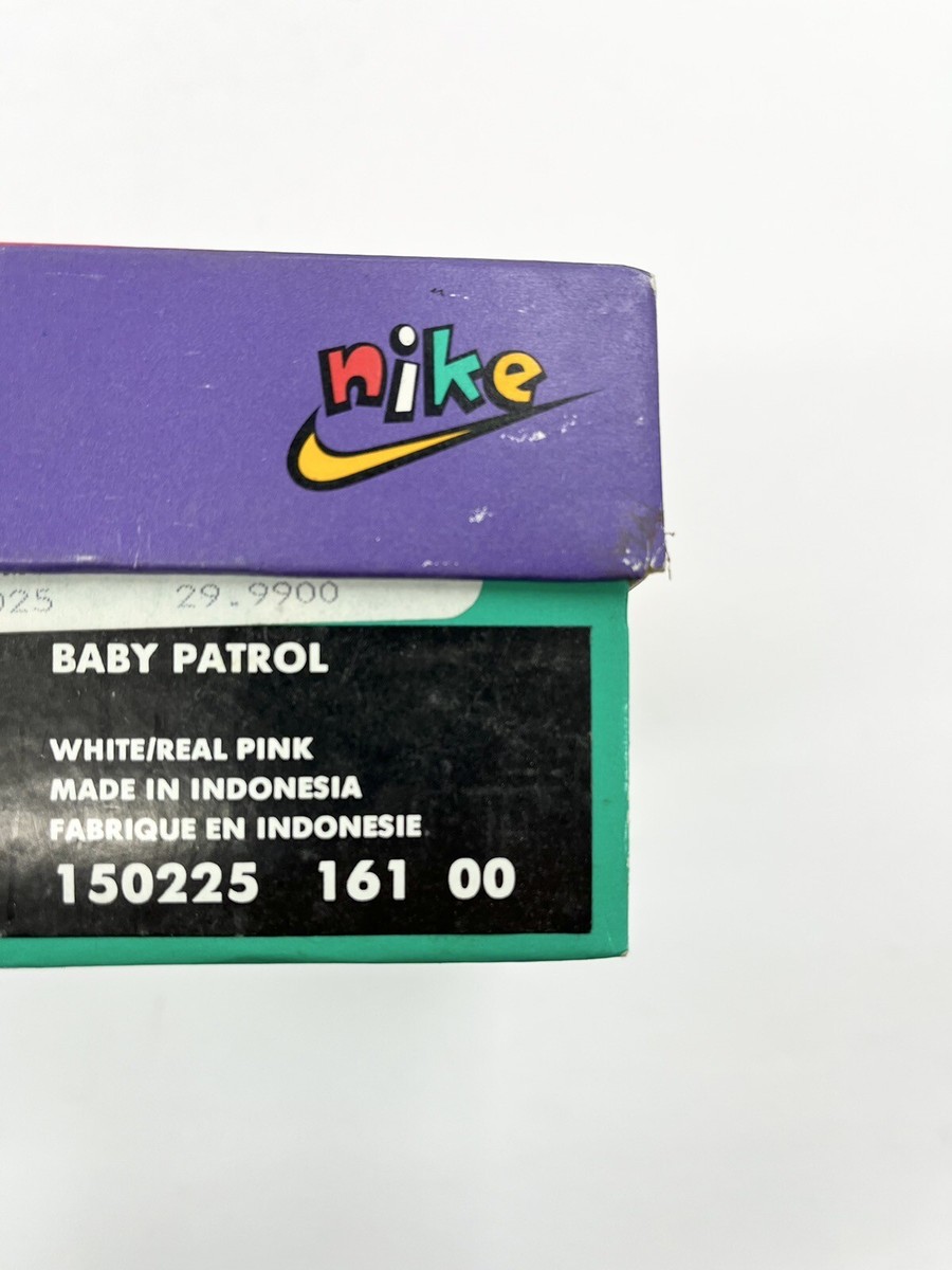1995 Vintage Baby Nike Patrol White Real Pink Leather Toddler Shoe