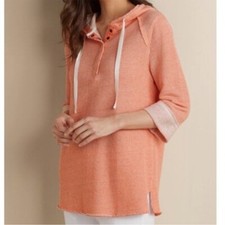 Soft Surroundings 2AG32 Coral Pink Waffle Kni...