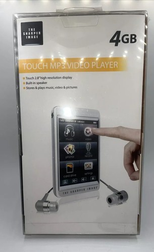 The Sharper Image Touch MP3 Video Player 4GB Pro Headphones Music Pics New - Picture 2 of 3