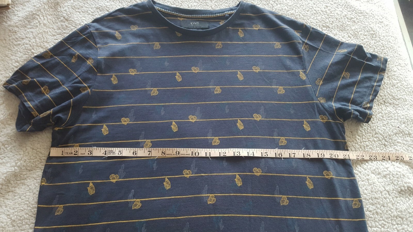 Matalan Men's T Shirt Large Grey Blue Short Sleeve eBay