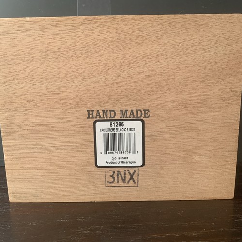 Pre Owned CAO Extreme Belicoso Cigar Box Empty Wood 3 Country Cocktail Handmade - Picture 10 of 10
