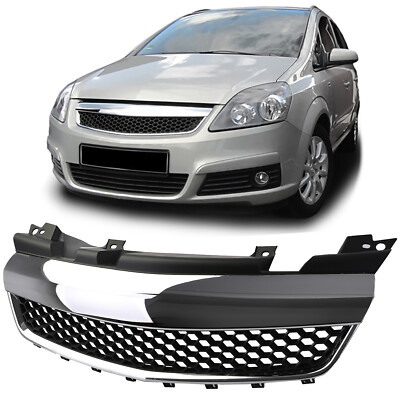 Kühlergrill Sportgrill Waben Gitter Schwarz für Opel Zafira B ab 2005-2008 Chrom