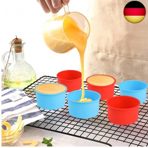 Surflyee Silikon Backform Rund, 4 Stück 4 Zoll Kuchenformen Silikon, - Bild 2 von 13