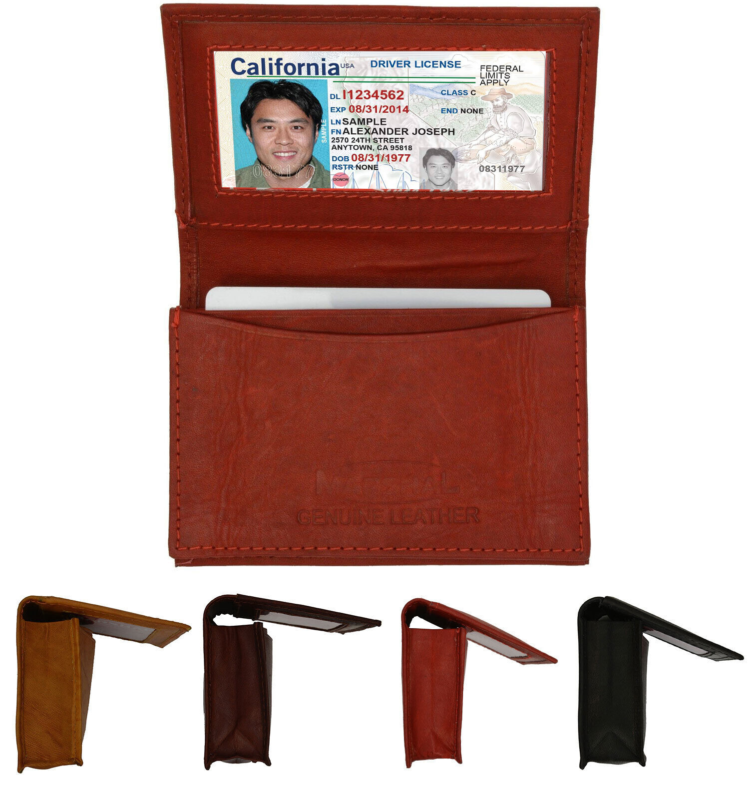Genuine Leather Credit Card ID 16+ Business Card Holder Men's Wallet U.S Seller