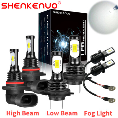 For Mazda Protege5 2002-2003 6x 9005 H7 H3 Headlight & Fog Light LED Combo Bulbs