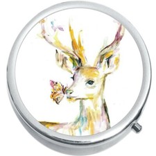 Watercolor Deer Butterfly Medicine Pill Box