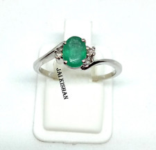 Elegant Emerald Gemstone Diamond 925 Sterling Silver Ring Purpose Women Jewelry