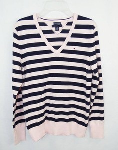 tommy hilfiger pink and navy jumper