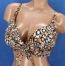 Shade  Shore Leopard Underwire Lined Bikini Top Size 38D H2357